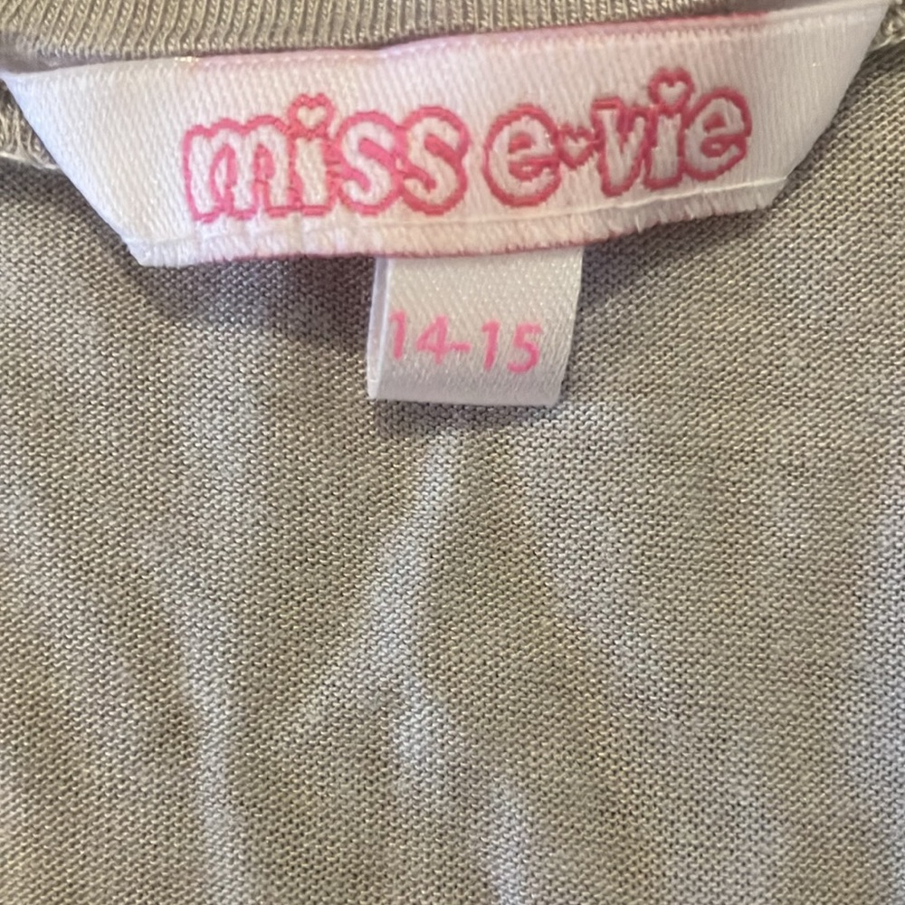 Miss E-vie light grey kids girls ruffled top size 14-15 - Picture 3 of 8